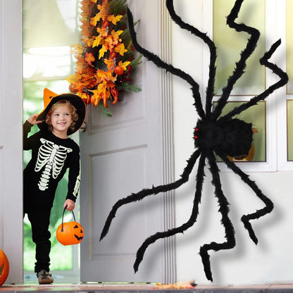 Halloween Outdoor Decorations Giant Spider, 10Ft Scary Large Spider Props for Yard Lawn Halloween Outside Decor and Indoor Party Decor, Black