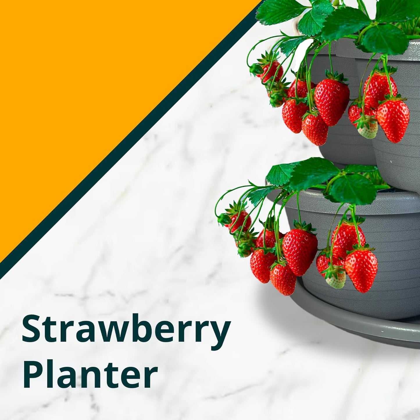 SunVara Strawberry Planter Vertical Gardening Stackable Planter Strawberry Tower 5 Tier Herb Outdoor Indoor 2 Pack