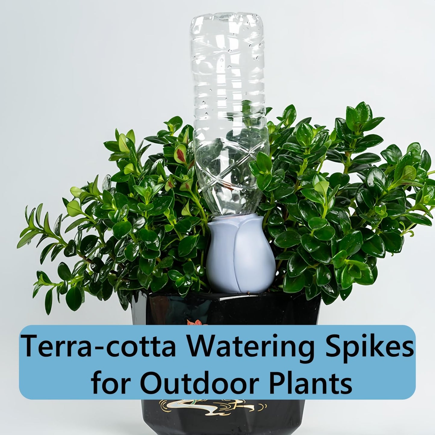Qinsuikai 4 Pack Plant Watering Devices, Tulip Flower Shape Terracotta Watering Spikes, Vacation Self Watering Planter Insert, Terra Cotta Watering Spike for Indoor Outdoor Plants