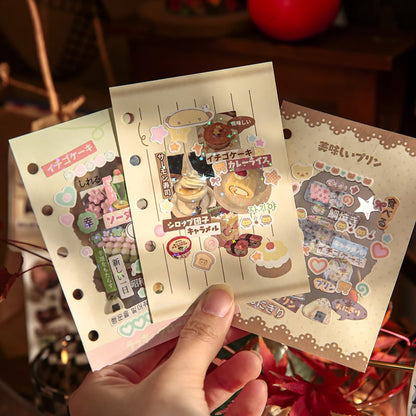 Kawaii Scrapbook Sticker Book Set (2PCS), 600+ Cute Dessert & Retro Food Stickers for Journaling, Junk Journal, Planner, Aesthetic Scrapbooking Supplies for Teens & Adults (C+D)
