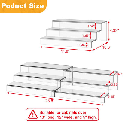 Adjustable Acrylic Can Rack Organizer for Pantry, 3 Tier Expandable Canned Storage Holder, Soda Can Dispenser Shelf Holds Up to 24 Cans, Clear Canned Display for Cabinet & Countertop (Patent Pending)
