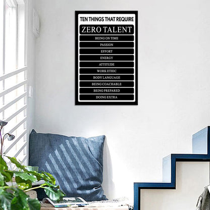 GYMHYSP Motivational Canvas Wall Art 12x18 Inch,Inspirational Ten Rules Quotes Print, Positive Affiramed Poster Decor Artwork for Home Gym Office Bedroom Framed Ready to Hang