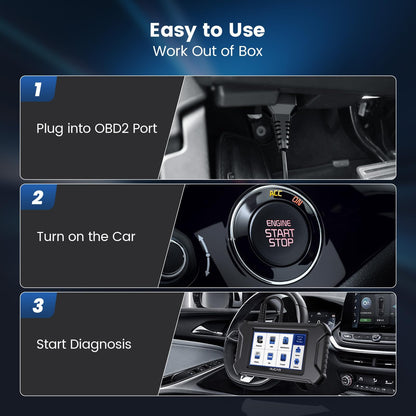 MUCAR CS90 OBD2 Scanner Diagnostic Tool with 28+ Reset Service, Engine Powertrain Car Scanner, ABS Code Reader Scan Tool for Car, Auto VIN, Lifetime Free Update