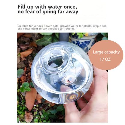 2pcsPlant Watering Glass Ball - Indoor Ceramic Automatic Waterer, Suitable for Gardens/Offices | Fashionable Design of Automatic Watering Device | Designed for Busy Office Workers//Plant Enthusiasts