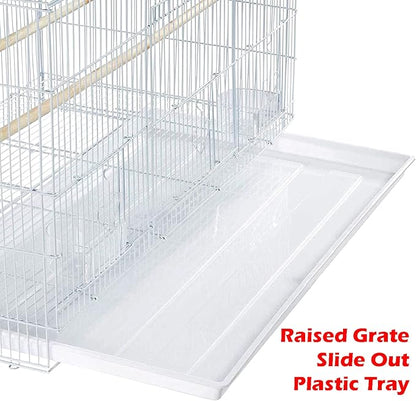55" Extra Large Tight 3/8-Inch Bar Spacing Multiple Flight Bird Aviaries Budgie Canaries Finches Lovebirds Budgies Breeding Breeder Cage with Removable Rolling Stand