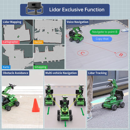 HIWONDER Robot Car with ChatGPT Large AI Model ROS2 ROS1 Education Lidar SLAM Mapping Navigation AI Vision 6DOF Robotic Arm Voice Control Smart Sorting, JetRover Developer Kit & Jetson Nano 4GB
