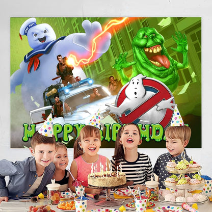 Ghost Wall Decor for Ghost Birthday Decorations, Ghost Backdrop for Kids Birthday Party Supplies (5x3ft)