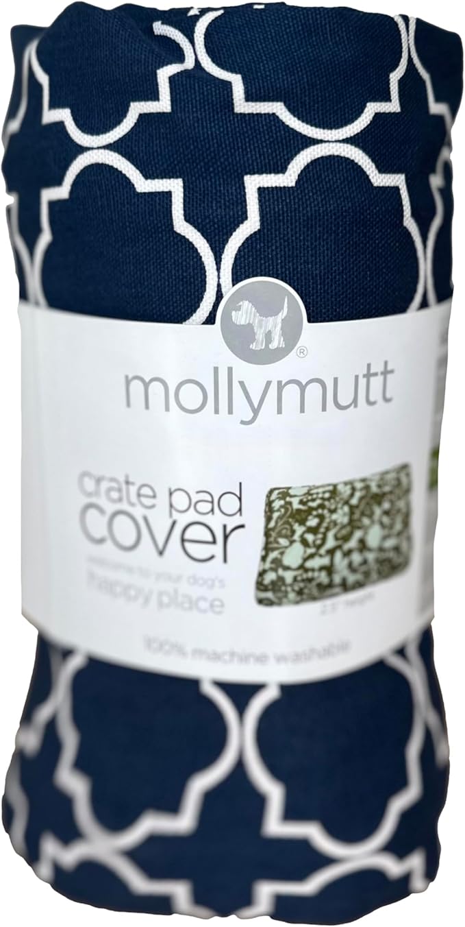Molly Mutt Dog Crate Pad Cover, 100% Cotton Canvas Cover for Dog or Puppy Crate Bed, Durable, Washable, and Free of Harmful Chemicals, Pre-Shrunk, 42"x28"x2.5", Romeo & Juliet
