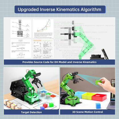 HIWONDER ROS2 ChatGPT Robotic Arm 6DOF Flexible Smart Robot Large AI Models Programming Robot Arm Kit ROS Education AI Vision & Voice Command Scene Understanding, JetArm Ultimate & Jetson Orin Nano 8G
