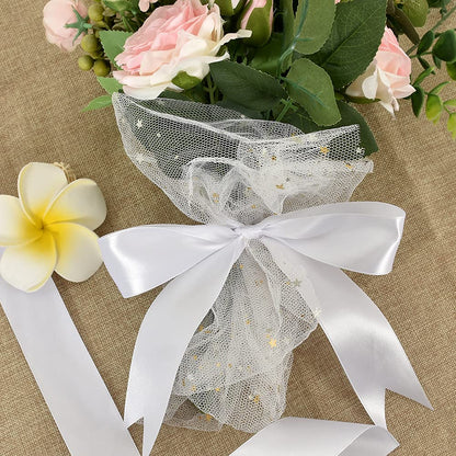 TONIFUL 100 Yards White Ribbon 1-1/2 Inch - Solid White Wide Satin Ribbon for Eternal Flower Bouquet Gift Wrapping Graduation Leis Wedding Chair Sash Valentine's Day Christmas Decorations Halloween