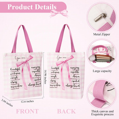 Singhoow 29 Pcs Bible Journaling Supplies Kit 16 oz Glass Cup Pink Bag Pink Bows Leather Notebook Highlighters Pens Sticky Note Tapes Bible Study Supplies for Women Sunday School Teacher