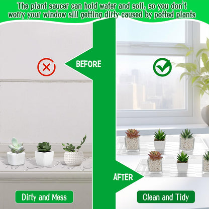 HFYZZ 24 Pack Rectangular Plant Drip Trays, Clear Plastic Plant Saucers, Thick Plant Drip Trays Plastic Liners for Indoors Outdoors Flower Pots Window Sills Window Shelf - 15" x 6"