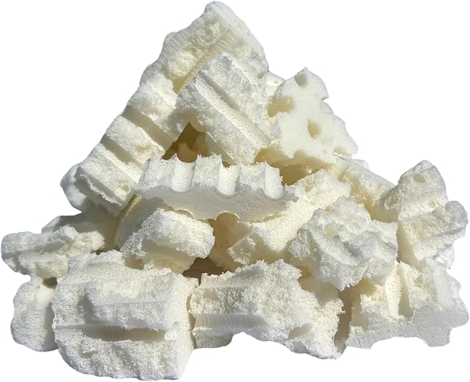 Dogbed4less Organic Shredded Latex Foam 20lbs, White, 22" x 22" x 24", Made in USA