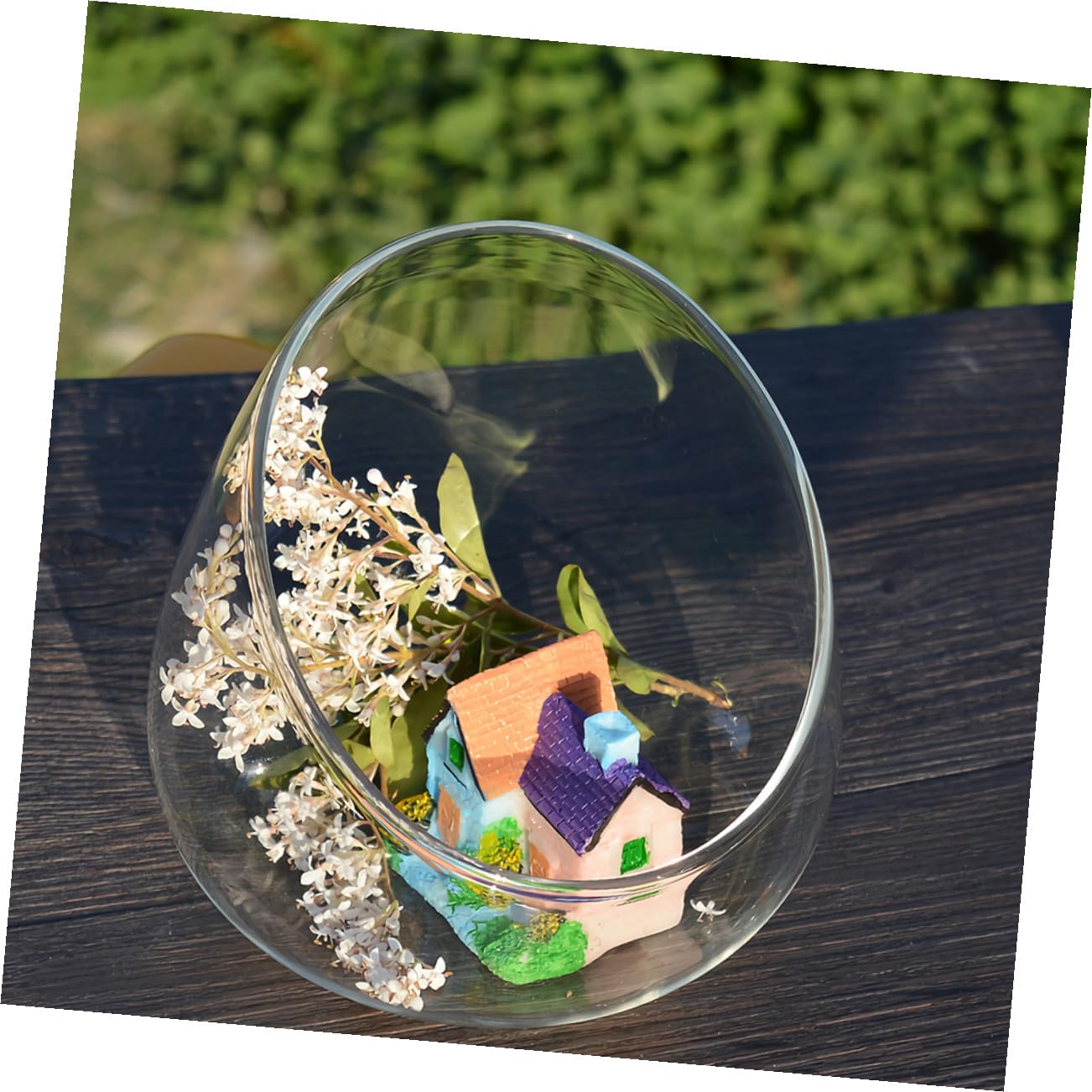 NUOBESTY 3pcs Slant Cut Glass Micro Landscape Bottles for Succulent Vase Desktop Ecological Terrarium Jar Home Décor