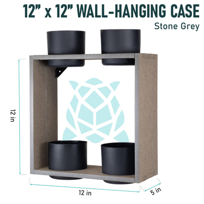 Vioscapes Urban Garden Decor with Pots Included, Hanging Case Planters for Indoor Outdoor Plants, Hanging Flowerpots, Wall Hanging Plant Holder Window Plant Shelves (Stone Gray, Case)