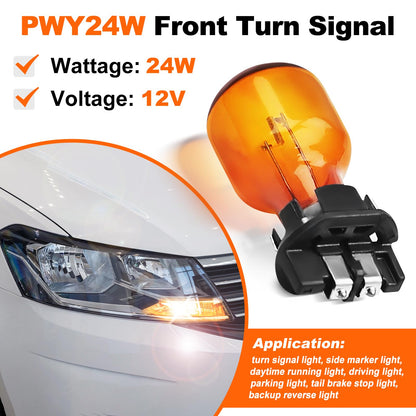 lodfGL PWY24W Turn Signal Light Bulbs 12V 24W Replacement for 2016 Passat, 2017 Octavia, Audi A4 Q3 Q7, Ford