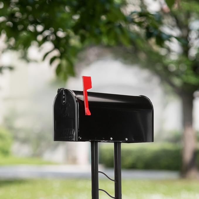 Architectural Mailboxes Mailbox to Go Galvanized Steel Mailbox and Post Kit, MC11KITBAM, Black, Medium Capacity