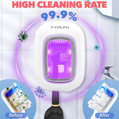Toothbrush Sanitizer and Holder, TYPLFH Wall Mounted Toothbrush Covers Holders for Bathrooms, Rechargeable Toothbrush Travel Cleaner Case for Electric & Any Toothbrushes