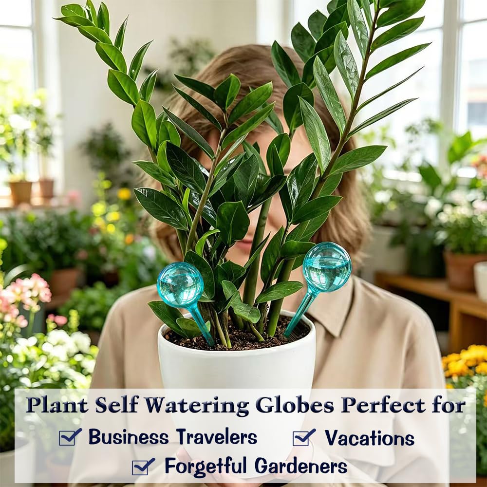 Logresy Plant Self Watering Globe, Small 6pcs Plant Watering Stakes Automatic Plant Watering Bulb System Spikes, Flower Automatic Watering Device, Garden Self Waterer for Indoor Outdoor Plant