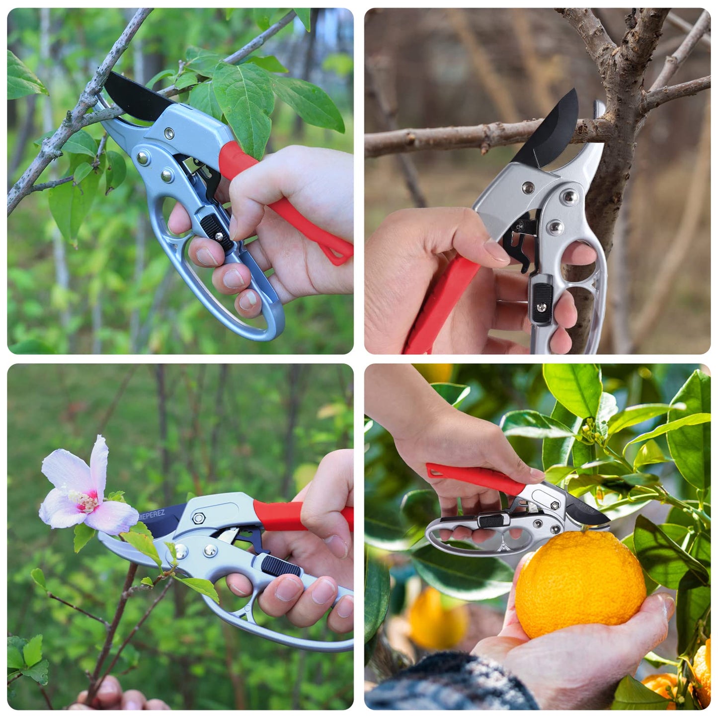 MEPEREZ Premium German-Made Pruning Shears – Ergonomic, Heavy-Duty Hand Pruners Designed for Precision Cutting of Plants; Ideal for Gardeners and Individuals with Arthritis or Reduced Hand Strength