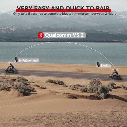 X10 10 Riders Group Mesh Motorcycle Intercom, 3000m Motorcycle Bluetooth Headset V5.3 with Audio Multitasking/Music Sharing, Helmet Communication Systems for ATV/Snowmobile/Ski, 2 Pack
