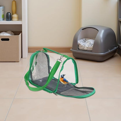 VILLCASE Portable Bird Travel Cage Carrier for Small Birds Budgie Parrot Lightweight Green Compact Outdoor Transport Bag