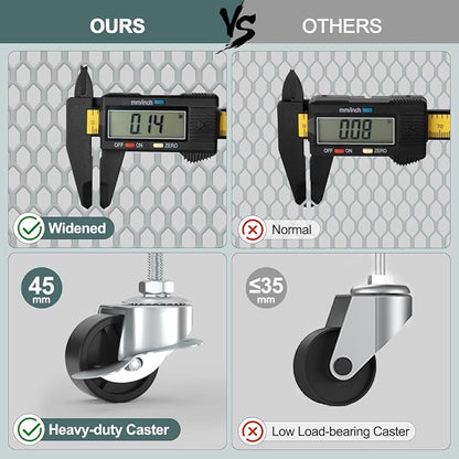 EAGMAK 3 Tier Utility Rolling Cart, Metal Storage Cart with Handle and Lockable Wheels, Multifunctional Storage Organizer Trolley with Mesh Baskets for Kitchen, Living Room, Office, Garage (Grey)