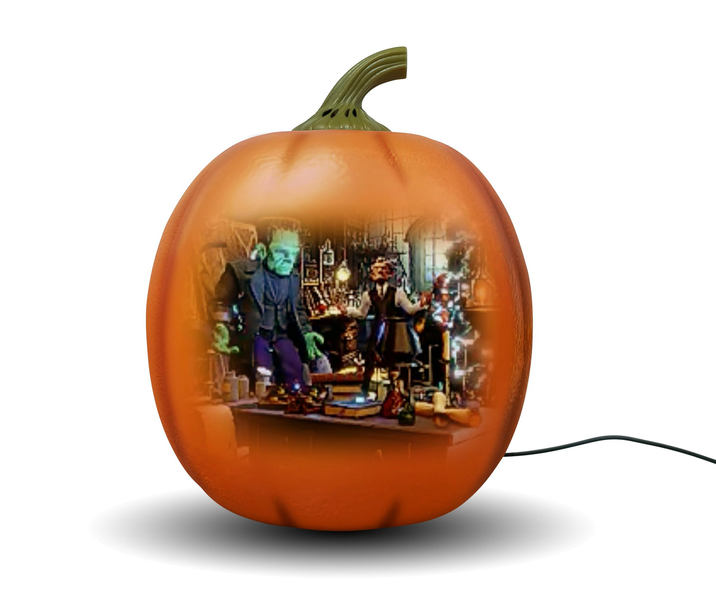 ANIMAT3D Jabberin' Jack Motion Sensor 12 Inch XL Talking Animated Orange Pumpkin with Built in Video Projector and Speaker Includes 80 Minutes of Content