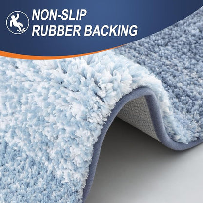 OLANLY Bathroom Runner Rugs Mat 70x24, Extra Soft Absorbent Microfiber Bath Rugs, Rubber Backing, Quick Dry, Washable Long Bath Mats for Bathroom Floor, Tub and Shower, Home Decor Accessories, Blue