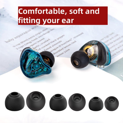 CCZ ZT01 24 PCS/12 Pairs Earbud Tips, KZ ZS10 PRO IEM Eartips, Replacement in Ear Monitor Rubber Tips for ZSN PRO X, EDX PRO, ZAS, KBEAR KS1, KS2, CCZ Melody, DC01 PRO, DC02, MC02,DC03 (Black, S/M/L)