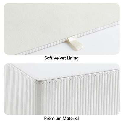 Cretkhp PU Leather Tissue Box Cover Rectangle with Magnetic Closure, Modern Tissue Box Holder for Bathroom NightStands Livingroom, Decorative Tissue Holder for 120(3-Ply)/160(2-Ply) Tissue Box (White)