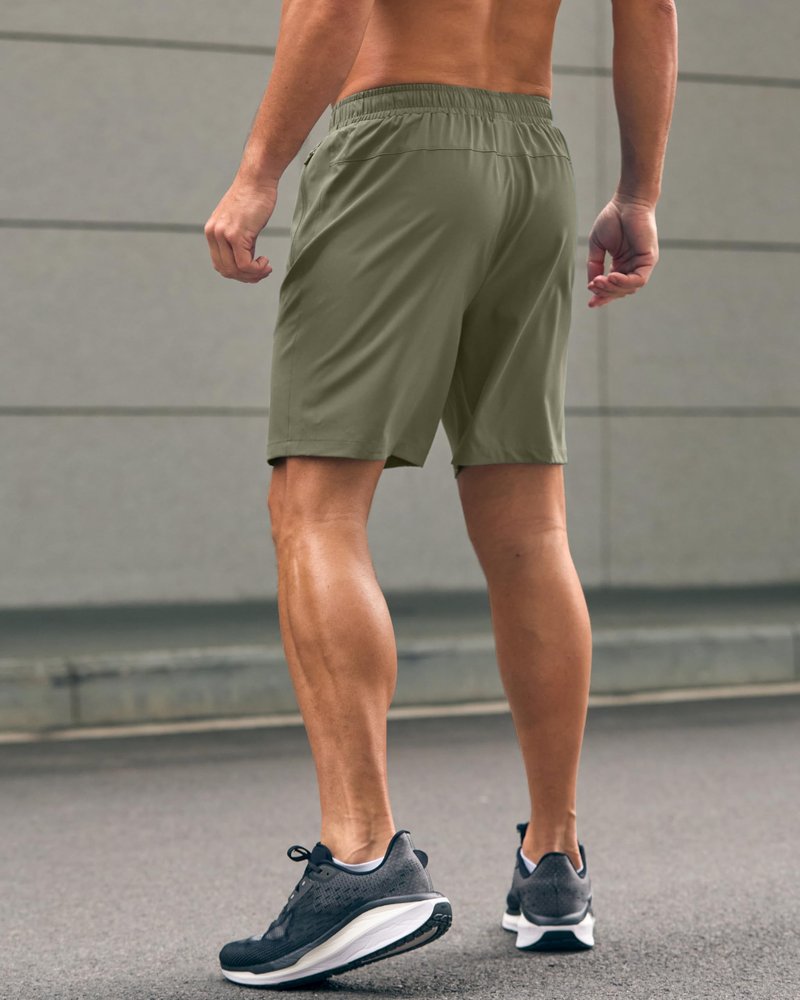 G Gradual Men's Athletic Running Shorts with Zipper Pockets Quick Dry 7"/ 5"/ 9" Workout Gym Shorts for Basketball Hiking(Sage Green,7XL)