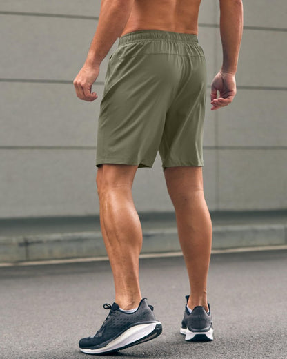 G Gradual Men's Athletic Running Shorts with Zipper Pockets Quick Dry 7"/ 5"/ 9" Workout Gym Shorts for Basketball Hiking(Sage Green,7M)