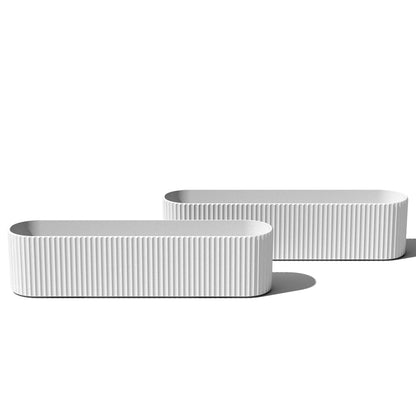 Veradek Demi Series Window Box Planter - Long Planter Box for Windowsill/Balcony | Durable Plastic-Stone Composite Material | Modern Décor for Flowers/Herbs
