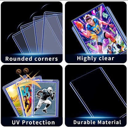 2000 Card Sleeves Toploads for Cards,3" x 4" Baseball Card Protectors,Premium Standard Size Trading Hard Plastic Card Holder for Sports Football Cards(1000 Hard Protectors +1000 Soft Sleeves)