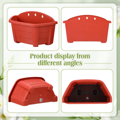 Rtteri 20 Pack Wall Hanging Planters, 9.8 Inch Plastic Flower Pots for Railing Fence, Wall Plant Basket for Balcony Fence Garden Yard Home Indoor Outdoor Decor