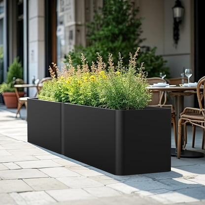BHCORTEN Metal Rectangular Planter Box 36" L x 15" W x 15" H,Large Planter for Outdoor Plants with 6 Drainage Holes for Commercial Residential Patio Deck Garden