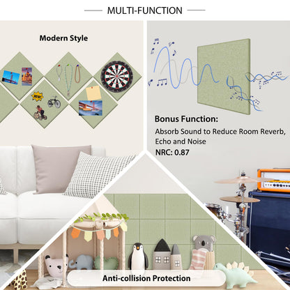 BXI Felt Bulletin Board - 60 X 36 Inches, 15 Pcs Self-Adhesive Decor Cork Boards with 30 Pushpins, Sturdy Acoustic Wall Panels for Office Work, Poster Pin Tiles for Teen Dorm Room Kitchen Classroom