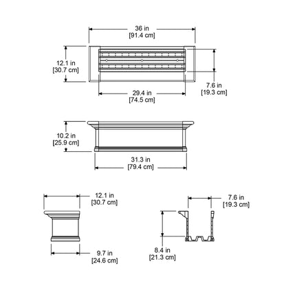 Mayne Yorkshire 4823-W, 3-Foot, White