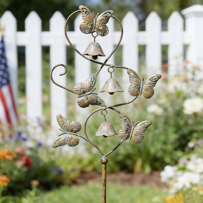 AIHAOKAN Butterflies Garden Stakes with Bells - Decorative Outdoor Yard Art, Decorative Garden Stakes for Outside Garden, Patio, Flower Bed, Pathway.