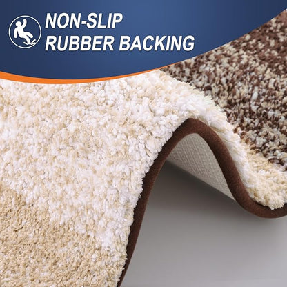 OLANLY Bathroom Runner Rugs Mat 59x17, Extra Soft Absorbent Microfiber Bath Rugs, Rubber Backing, Quick Dry, Washable Long Bath Mats for Bathroom Floor, Tub and Shower, Home Decor Accessories, Brown