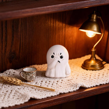 orenm Holding Nose Ghost Figurines - Cute Halloween Decor Indoor Resin Ghost Figurines,Funny Bathroom or Shelf Knick Knacks Statue,Home Bedroom Office Desk Decor Art,Gifts for Ghost Lovers