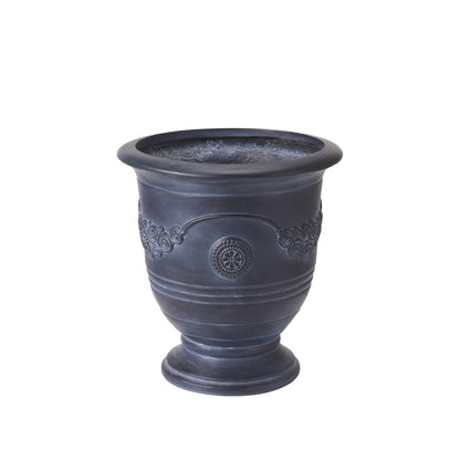 Christopher Knight Home Rewol Round Concrete Planter Set of 2, 2 Pack Garden Flower Pot with Drainage Hole, Patio Urn Planter for Outdoor Plants, Outdoor Planter Box, No Assembly, Antique Black