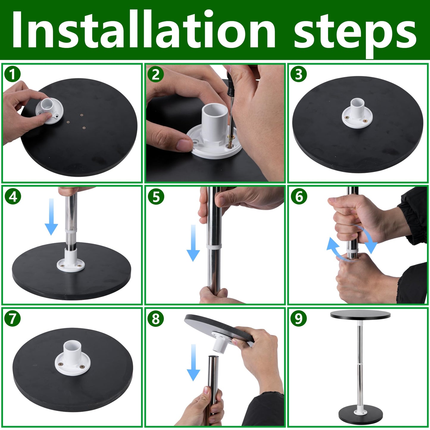 DECOHS 3 Set Adjustable Height Planter Inserts, 10.2-17.3" Rise Stainless Steel Plant Risers for Inside Pot, Planter Fillers Plant Lift Inserts for Large Pots Tall Taper Planters 6" 8" 10" Base or Top
