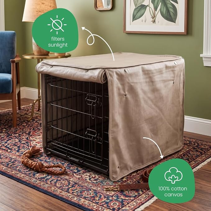 Molly Mutt Wild Horses Dog Crate Cover, 100% Cotton Canvas Cover with 2 Roll-Up Panels, Ideal for Dog or Cat Crate, Durable, Washable, and Free of Harmful Chemicals, 36" x 24" x 27"