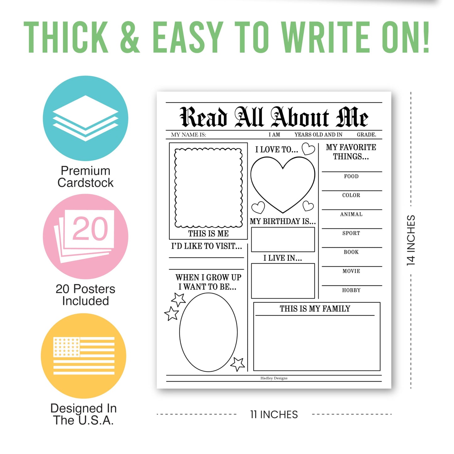 All About Me Posters for Classroom Must Haves - 20 Star Student Poster, 100 Days of School Items, Star of The Week Poster Elementary Classroom Decor, End of School Year Teacher Supplies