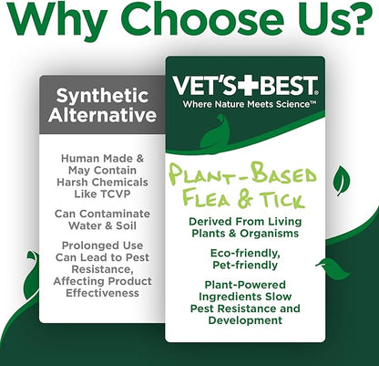 Vet's Best Natural Waterless Flea & Tick Bath for Cats – Natural No-Rinse Dry Shampoo with Plant-Based Ingredients – Flea and Tick Prevention and Control with Certified Essential Oils – 5 oz Bottle