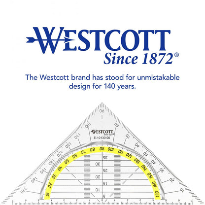Westcott Set Square, Plastic, 14 cm, Transparent, Other Styles Available 1 Items 14 cm/ohne Griff