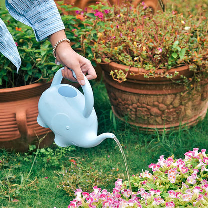 LOYUYU 0.4 Gallon Plastic Watering Can Small Lightweight Cute Indoor Outdoor Garden Plants, Adult Elephant Watering Can STYLE1: Blue