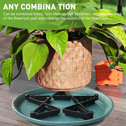 Vorregenweiss 24 PCS Big Pot Feet for Outdoor Planters,Invisible Breathable Pot Stands Toes Lifters for Heavy Outdoor Plants,Stackable Flower Feet Outside,Plant Risers, Black